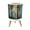 Color 2, variant on Stained Glassed Style Small Trash Can with Lid Stained Glass Ocean Waves Sunburst Blue Yellow 1.8 Gallon Dog Proof Trash Can Round Garbage Can Waste Bin Wastebasket for Bathroom Bedroom Living Room