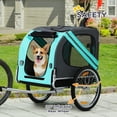 thumbnail image 6 of Aosom Dog Bike Trailer, Pet Cart Bicycle Wagon Cargo Carrier Attachment for Travel with 3 Entrances Large Wheels & Mesh Screen, Green, 6 of 9