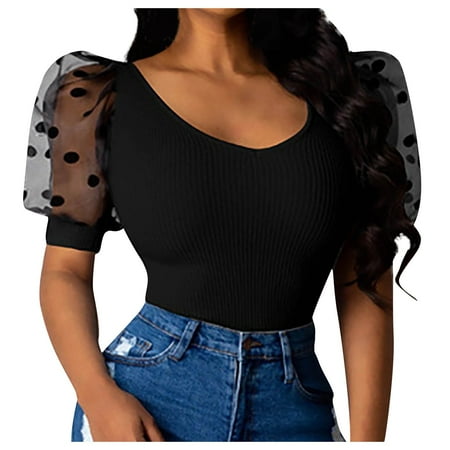 

Tee Shirt Elastic Sleeve Slim Wave T-Shirt Short Point Women s Women s Blouse Teal One Pocket Scrub Top