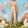 thumbnail image 6 of Ymyiu Girls Summer Jumpsuit Girls Jumpsuit Kids Flutter Sleeve Belted Wide Leg Romper One Piece Summer Outfits Size 7-8 Years(Light Yellow, 7-8 Years), 6 of 7