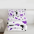 thumbnail image 5 of Manfei Purple Cheerleader Full Size Comforter Sets For Kids,Cute Stars Bow Print Bedding Sets For Girls,Reversible,3pcs, 5 of 7