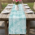 thumbnail image 4 of Teal Coastal Palm Leaves Cotton Linen Rectangle Table Runners 13"x72", Summer Botanical Tropical Coffee Table Runner Dresser Scarves Luxury Table Runners for Wedding Party Banquet Dinner Decor, 4 of 8