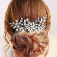 thumbnail image 4 of Boda de fibra sintética hecha a mano para damas, diademas de novia con diamantes de imitación plateados, accesorios para el cabello, diademas, 4 of 5