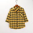 thumbnail image 6 of Plaid Blouses for Women, Yigetop Spring and Autumn Style Women's Plaid Shirt Jacket Shirt inner Wear Top. Long Sleeve Button Up Shirts for Women Yellow XL, 6 of 9