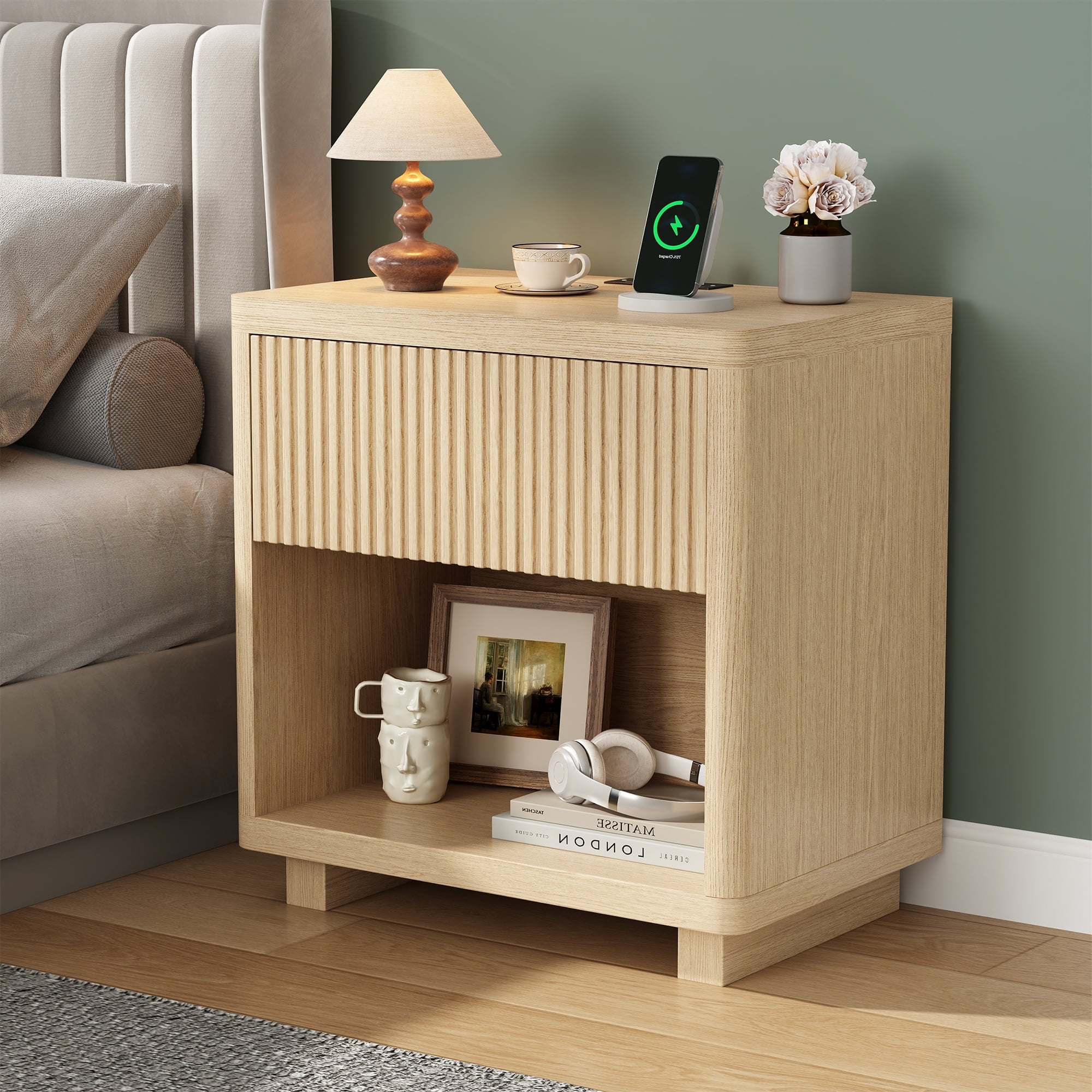 アシュレイホームストア　ナイトスタンド Signature Design by Ashley Furniture Zayley 2-Drawer Nightstand in