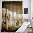 thumbnail image 3 of Western Cactus Decor Shower Curtain for Bathroom, Vintage Tropical Succulent Plant Desert Fabric Shower Curtains Set, Southwestern Restroom Accessories with Hooks 72X72Inches, 3 of 4