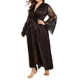 thumbnail image 2 of LilyLLL Women Sexy Lace Satin Silk Nightdress Lingerie Sleepwear Long Robe Plus Size, 2 of 4