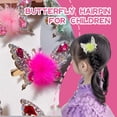 thumbnail image 2 of Horquilla de mariposa voladora 2024, nuevas pinzas para el pelo coloridas y brillantes para niñas pequeñas, lazos para el pelo de mariposa con bolas de peluche para niñas, accesorios para el pelo de m, 2 of 7