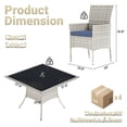thumbnail image 6 of Muphyers 10 Piece Patio Dining Sets for 8 Comfortable Ergonomic Seats Durable Rattan Glass Top Patio Table and Chair Set Removable Cushions Conversation Sets for Home Patio Garden Kitchen,Navy Blue, 6 of 7