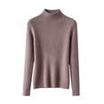 thumbnail image 3 of HOSIA Turtleneck Sweater for Women Oversized Ribbed Knit Long Sleeve Base Layer Pullover Tops Casual Lightweight Fall Winter Warm Sweater Business Casual Work Airport Travel Outfits Light Violet M, 3 of 5