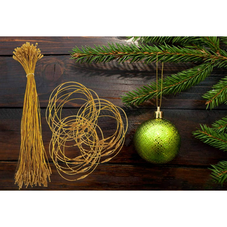 200PCS Ornament Hooks, Christmas Ornament String with Snaps, Christmas Tree  Hangers Baubles Ball Metal & Wire Hooks Xmas Decoration S Hooks Holidays  Decoration (GOLD) 