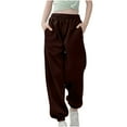 thumbnail image 2 of uublik Boys Girls Athletic Pants Size 3T-14 Kids Jogging Bottoms Trousers with Pockets Elastic Waist Long Pants Coffee, 2 of 5