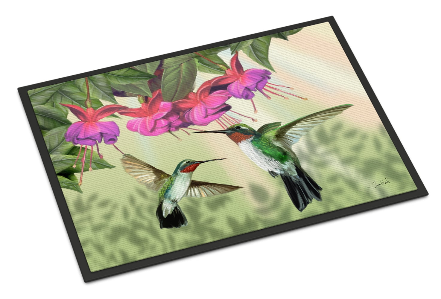 Fuchsia and Hummingbirds Doormat by Caroline's Treasures