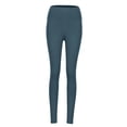 thumbnail image 2 of Pantalones de yoga de cinturo con bolsillos, control de barriga, pantalones de entrenamiento para mujeres Leggings de yoga elásticos Verde oscuro M, 2 of 9