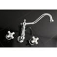 thumbnail image 2 of Kingston Brass KS1021PX Heritage Two-Handle Wall Mount Roman Tub Faucet, Polished Chrome, 2 of 5