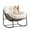 white, variant on HONEY HOME Outdoor Papasan Rocking Chair, Oversized Indoor Rocking Chair with Cushion, Rattan Wicker Egg Chairs with Steel Frame, Porch Rocker Chairs Furniture for Garden Lawn Bedroom Living Room