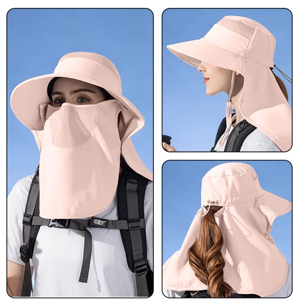 Shawl Sun Hat Face Shading Fisherman Hat With Ponytail Hole Sun Hat Children