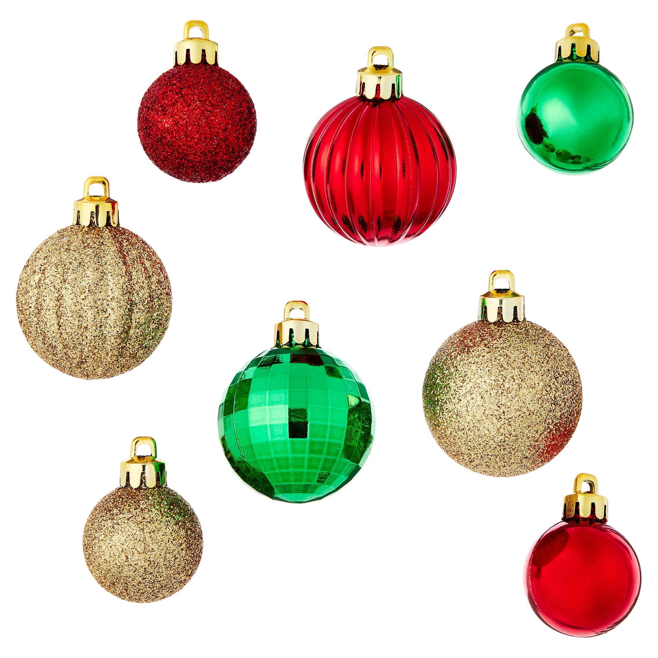 20-Count Red/Green/Gold Mini Ball Shatterproof Christmas Ornaments, by Holiday Time