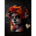 thumbnail image 4 of Men's Mexican Day of the Dead T-Shirt - 3D three-dimensional floral skull and crown print, casual crew neck short-sleeved T-shirt, suitable for year-round wear, themed parties and cultural clothing, 4 of 5