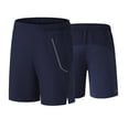 thumbnail image 2 of YLSDY Fashion Mens Summer Athletic Running Shorts Quick Dry Workout Lightweight Sports Gym Hiking Tennis Short Pants with Pockets Dark Blue M, 2 of 9