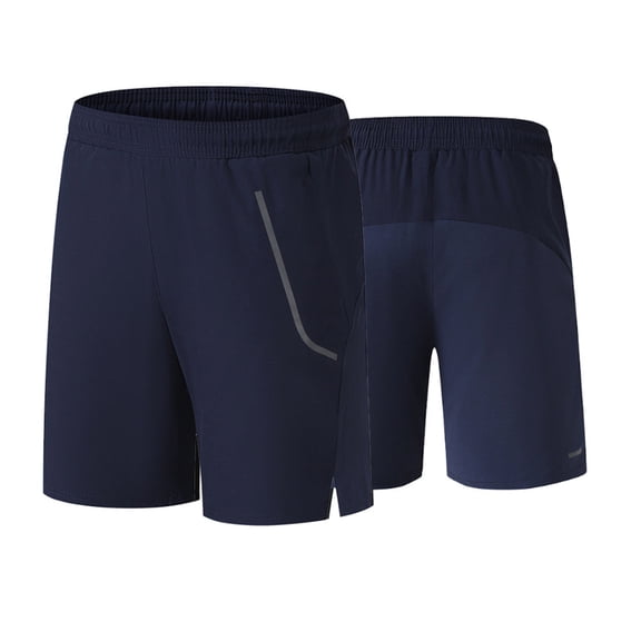 YLSDY Mens Summer Athletic Running Shorts Quick Dry Workout Lightweight Sports Gym Hiking Tennis Short Pants with Pockets Dark Blue XXL