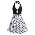 thumbnail image 1 of Talla grande Halter Polka Dot Three Piece Tankini Traje de baño Rosegal  Camisetas sin mangas de talla grande, 1 of 5