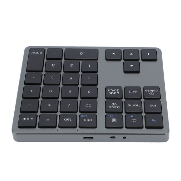 Number Pad, 35 Keys Bluetooths Numeric Keypad Rechargeable with Dual Mode for Wins for , Portable Financial Accounting Keypad for Laptop PC Tablet