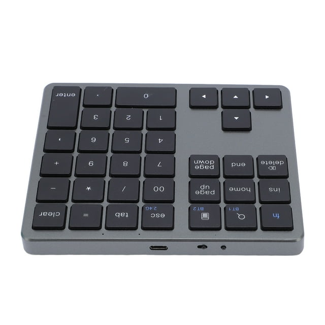 Pavé Numérique BT, Clavier Numérique Sans Fil Rechargeable, Pavé Numérique Externe 35 Touches pour Ordinateur Portable PC Tablette, Double Mode Sans Fil BT