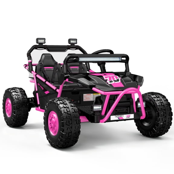 iRerts 36V Powered Ride on Toys for Big Kids, 2 Seater Ride on Cars with Metal Frame, Bluetooth Music, 4 Wheels Suspension, Electric Ride on Vehicles for Boys Girls, Pink