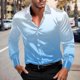 thumbnail image 1 of Seeotter Mens Stretch Dress Shirts Solid Long Sleeve Button Down Shirts Formal Casual Business Prom Party Wedding, 1 of 7