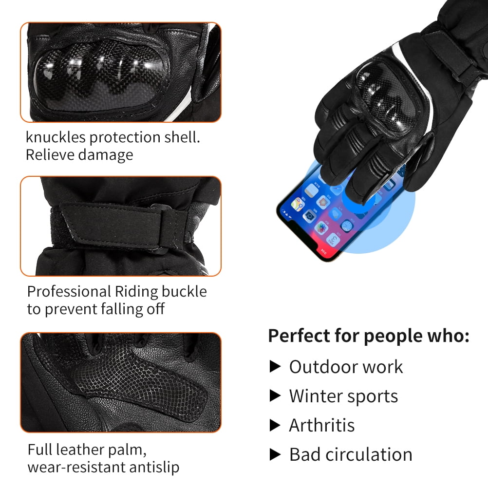 Savior Battery Heated Gloves for Men Women Savior Electric Rechargeable Motorcycle Warm Gloves Mittens for Cycling Skiing Snowmobile Hunting Camping Riding Raynaud & Arthritis Outdoor Hand Warmer