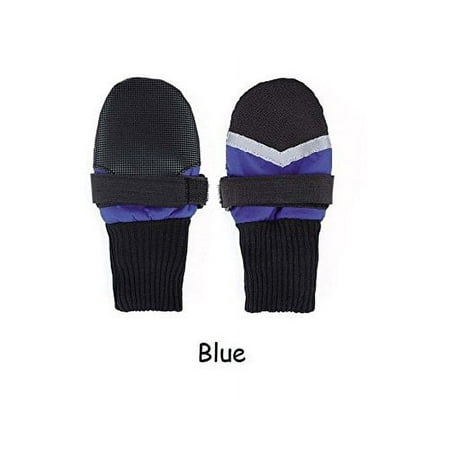 Boots For Dogs Reflective Durable Fleece Lined All Weather Non-Skid Dog Shoes (xxSmall Blue)