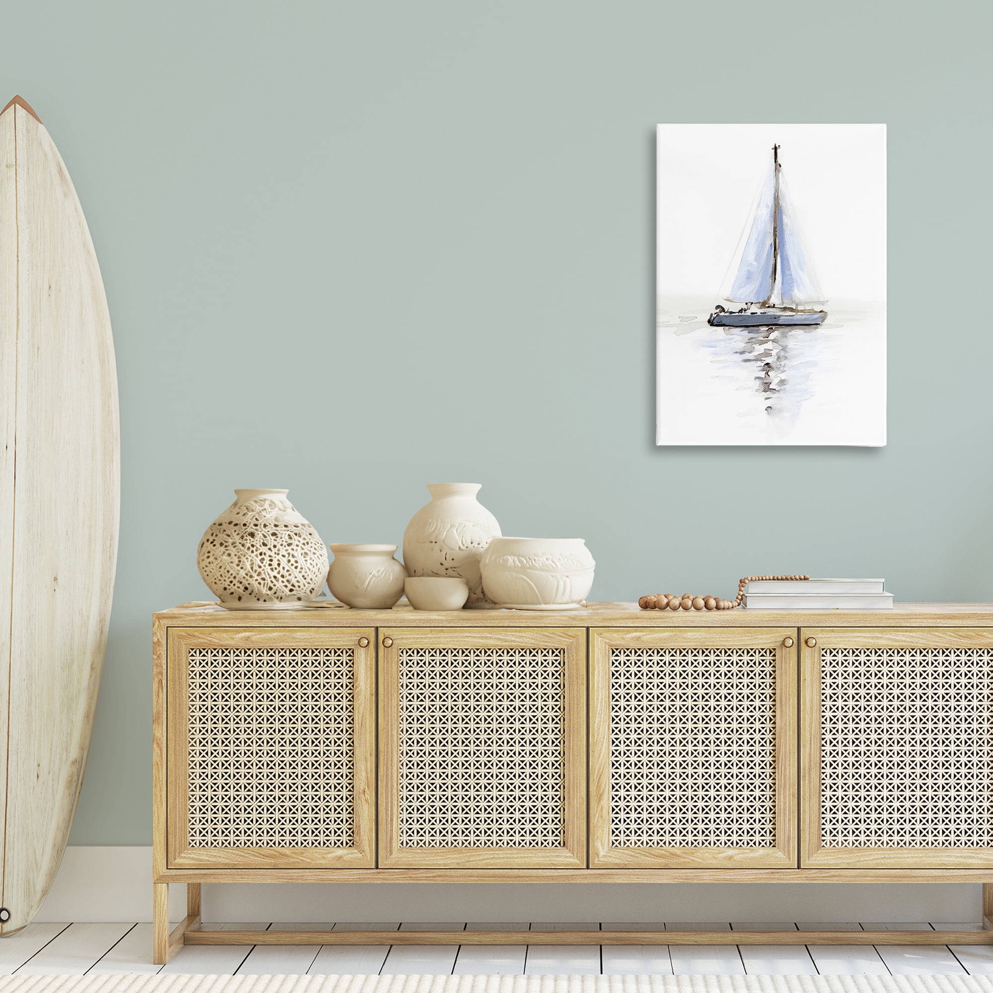 Stupell Industries Reflective Beach Sails Transportation Painting Gallery Wrapped Canvas Art Print Wall Art, 24 x 36