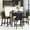 Black, variant on MAYEERTY 5 Piece Counter Height Table Set, Wooden Kitchen Table Set with Square Table and 4 Upholstered Chairs, Counter Height Dining Table with Crystal Decoration and Chair Set, Silver grey