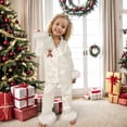 thumbnail image 4 of Christmas Pajamas Set Girls Satin Pajamas Long Sleeve Button-Down Shirts with pants Set Kids Pjs for Girls Size 4T, 4 of 5