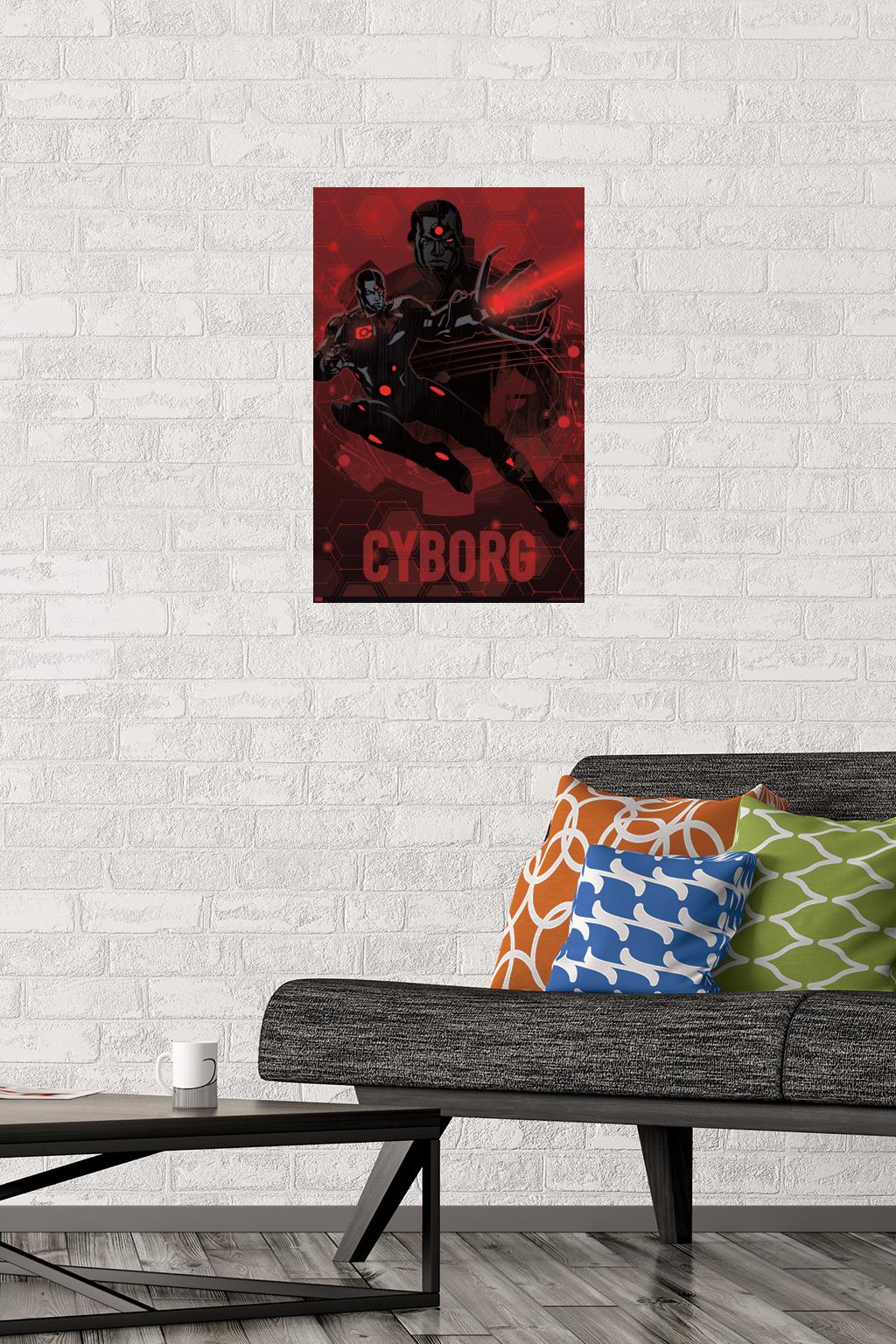 DC Comics: Dark Artistic - Cyborg Wall Poster, 14.725" x 22.375"