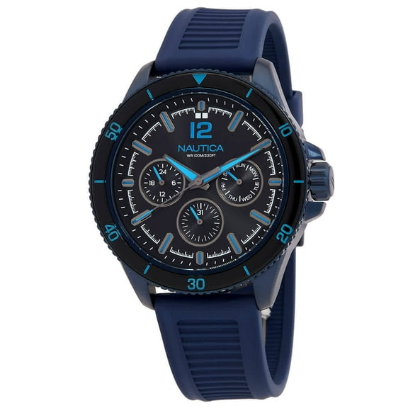 Nautica Nct Windros Multifunction Quartz Black Dial Men's Watch NAPWRS401