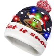 thumbnail image 1 of CHAWONER Christmas Hat LED Light Up Warm Novelty Xmas Hat Ugly Sweater Holiday Beanie Knitted Glow In The Dark Cap with 6 Colourful LED Flashing Light, 1 of 4