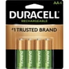 Duracell, DURNLAA4BCD, StayCharged AA Rechargeable Batteries, 4 / Pack