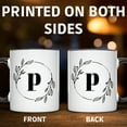 thumbnail image 4 of Letter P Floral Wreath Mug - Initial P Mug - Personalized Gift - Custom P Mug - Decorative Monogram Mug - Initial Coffee Cup - 11 Ounce Black Rim Handle Novelty Coffee Cup - WMUG0392-Black Rim, 4 of 5