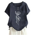 thumbnail image 2 of Liquidation d'Été Iumwxz Chemises de la Saint-Valentin pour Femmes T-Shirts Basiques Confortables Blouses pour Femmes T-Shirts Graphiques Floraux Manches Courtes Col Rond Tuniques pour Femmes Cadeau de Vacances Rendez-Vous, 2 of 4