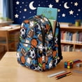 thumbnail image 3 of Uorisanigo Ball Print Backpack Set for Boys and Girls Large Capacity Primary School Shoulder Bag with Insulated Lunch Pouch Pencil Case and Water Bottle Bag, 3 of 7