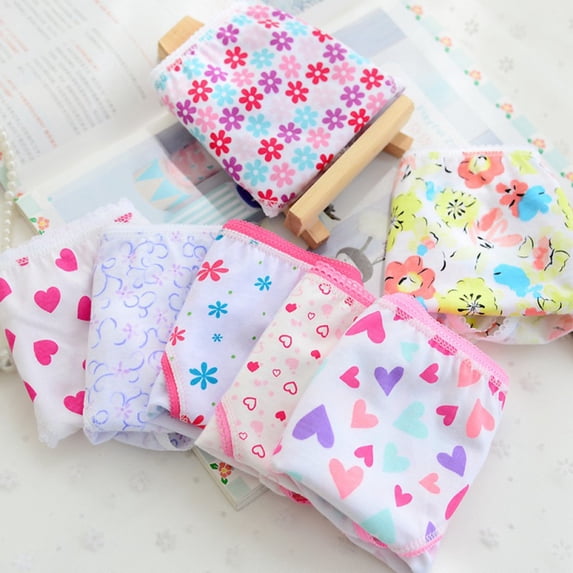 Wuffmeow Girls Underwear Cotton Panties Short Briefs Pack of 6