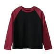 thumbnail image 1 of PMVFHDE Hauts d'Été pour Garçons 2025 Printemps et Automne T-Shirt à Manches Longues pour Enfants T-Shirt à Manches Longues Uni à Col Rond pour Hommes et Femmes Rouge,11-13 Ans, 1 of 6