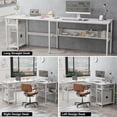 thumbnail image 5 of iSunirm Home Office L Shaped Desk with Magic Power Outlets and USB Charging Ports, 50.4"D x 42.5"W x 29"H, Storage Shelves, Reversible L Shaped Desk, Suitable for Students & Adults, White, 5 of 8