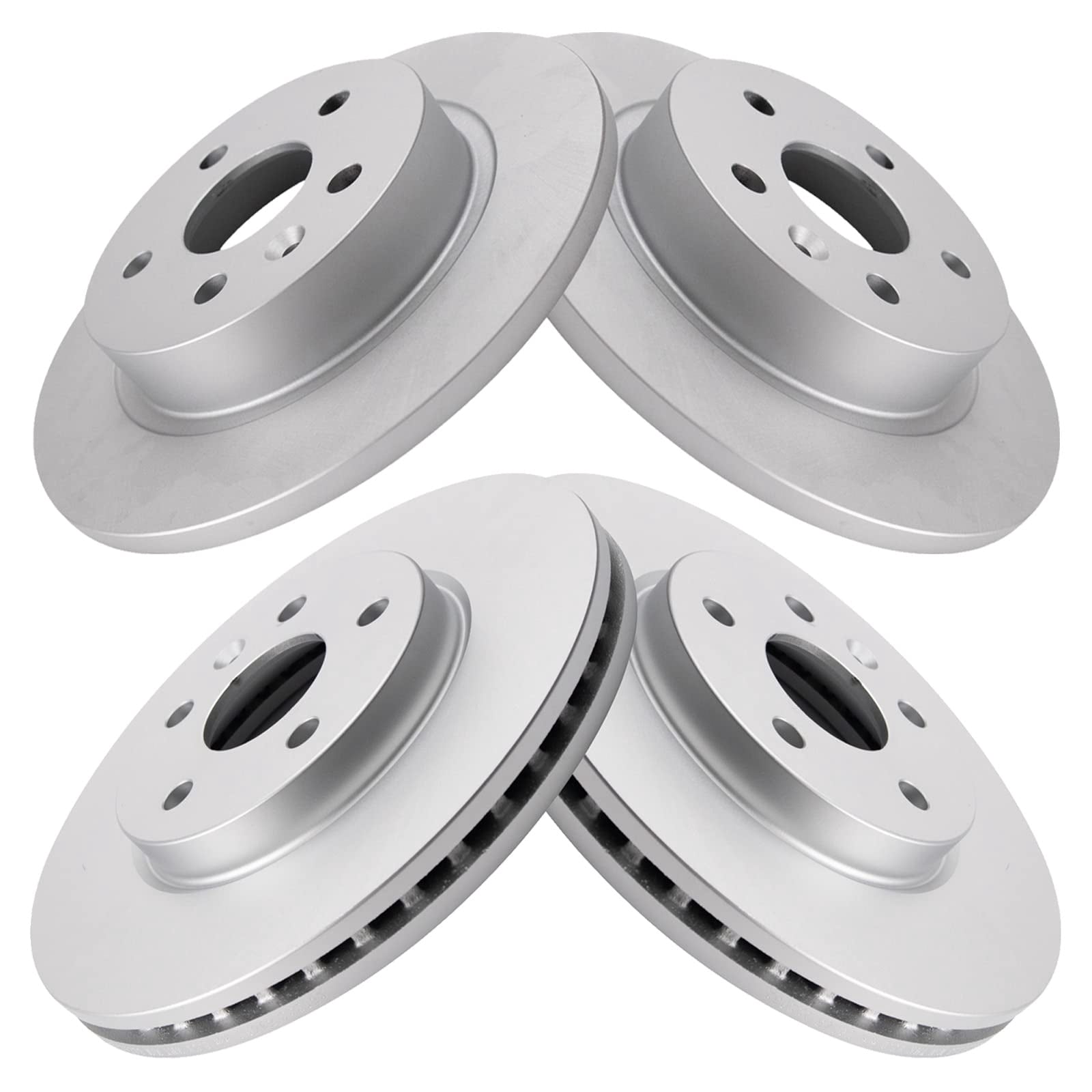 TRQ Front and Rear Brake Rotors Set Premium G-Coated Fits Select 2011-2015 Chevrolet Cruze 2016 Cruze Limited 2013-2019 Sonic