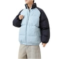 thumbnail image 3 of LOVZFMLL Jackets for Men Man Raglan Sleeve-padded Clothes Winter Style Teenagers Versatile High Street Easy Keep Warm Loose Coat, 3 of 3
