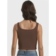 thumbnail image 3 of Tank Top for Women Square Neckline Sleeveless Trendy Sexy Tops Slim Fitted Summer Yoga Tops, 3 of 4