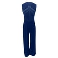 thumbnail image 4 of Womens Ruched Wide Leg Long Pants Jumpsuits Dressy Sleeveless Rompers Tunic Sequin Formal Cocktail Party Playsuit, 4 of 5