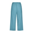 thumbnail image 6 of Blue Womens Sweatpants Women Fashion High Waisted Wide Leg Pants Drawstring Elastic Trousers Comfy Straight Leg Long Pants with Pockets Casual Pants Women, 6 of 6
